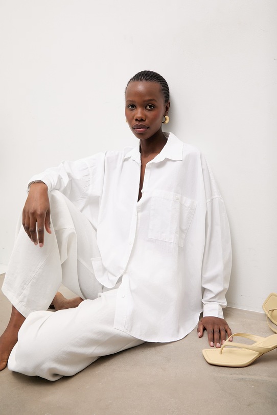 Answear.LAB camicia tessuto elasticizzato bianco 1387.tms