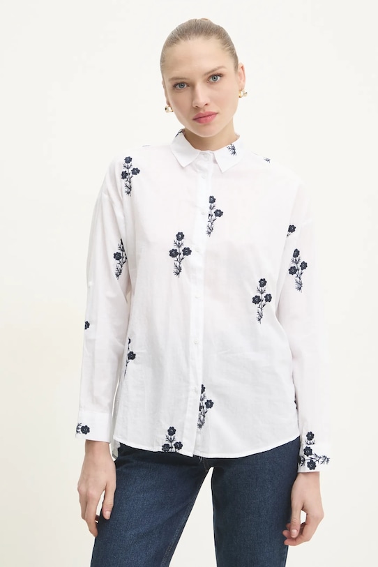 Answear Lab cămașă din bumbac lung alb sh2.tos
