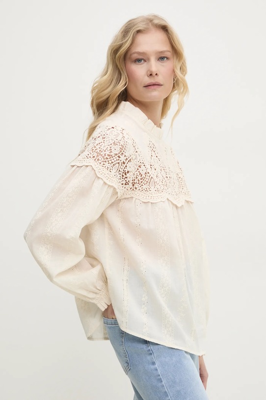 Бавовняна блузка Answear.LAB casual бежевий M699.44.hms