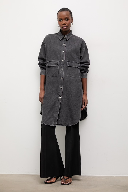 Answear.LAB koszula jeansowa bawełna czarny L12550AB.ilk