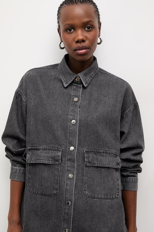 Answear.LAB koszula jeansowa czarny L12550AB.ilk