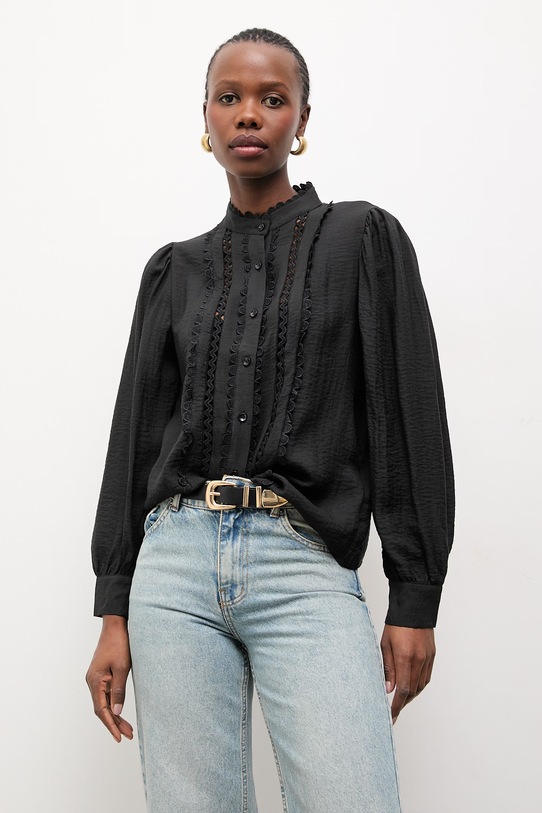 Košeľa Answear.LAB jednofarebný čierna MA1125.hlk