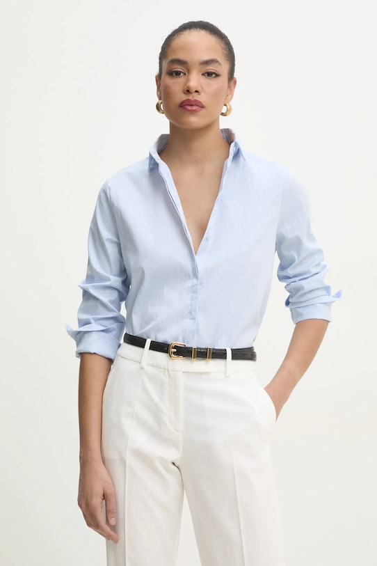 Answear.LAB koszula bawełniana regular niebieski N5024.HWK