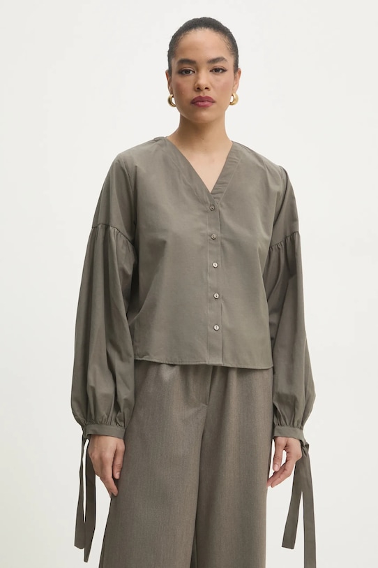 Answear Lab cămașă lung verde 6760.1TWK