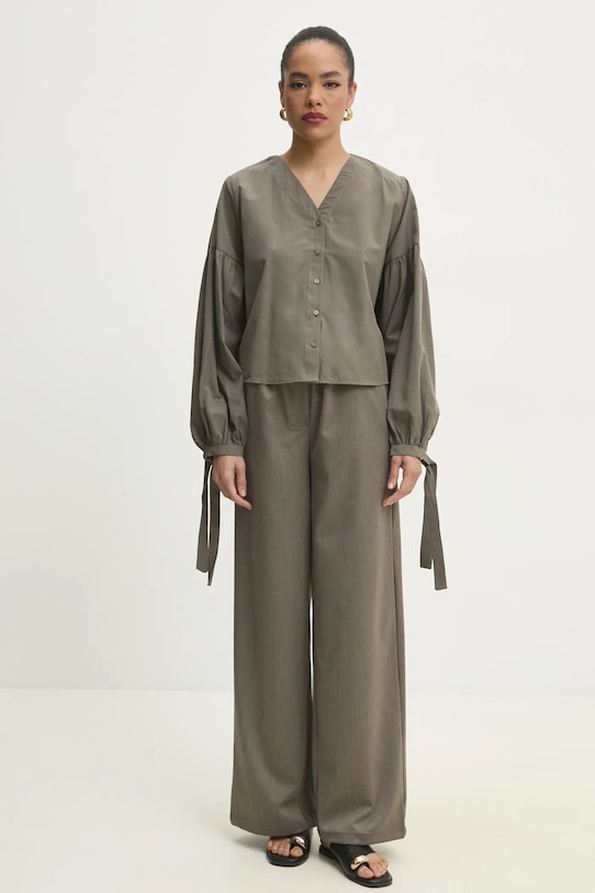 Answear Lab cămașă 6760.1TWK verde WW25