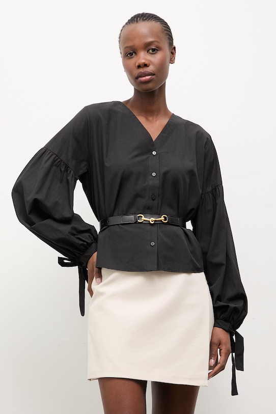 Answear Lab cămașă lung negru 6760.1TWK