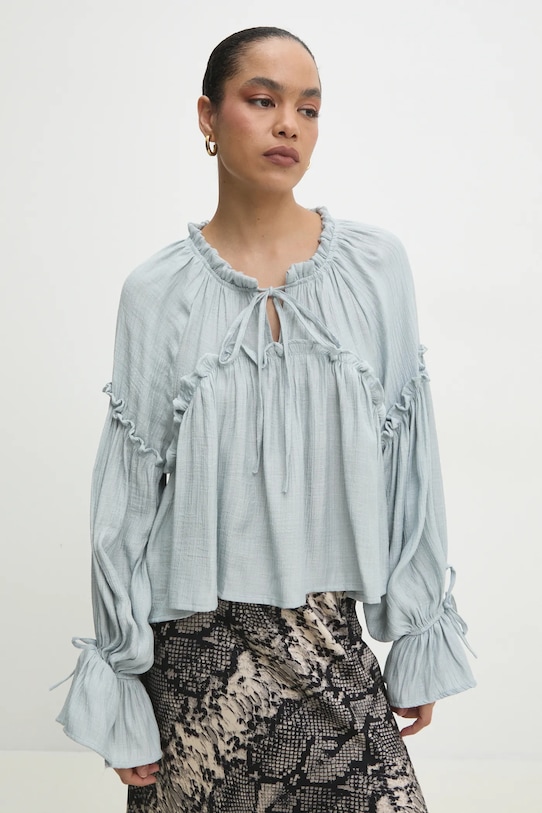 Answear.LAB bluzka 2521000.TWK niebieski WW25