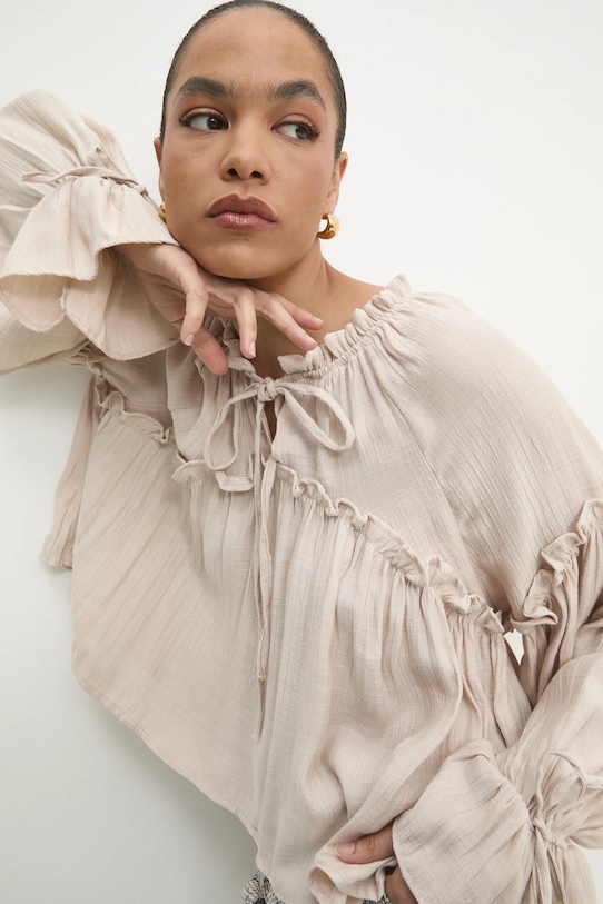 Blúzka Answear.LAB relaxed béžová 2521000.TWK