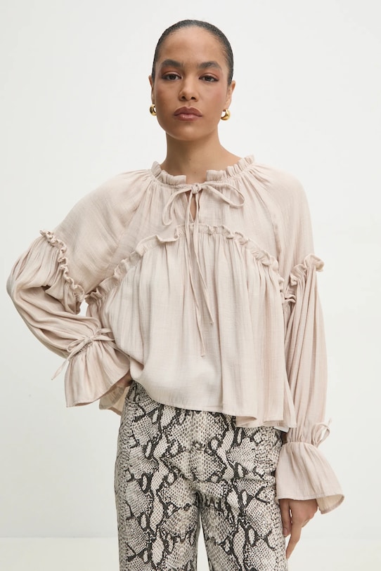 Blúzka Answear.LAB 2521000.TWK béžová WW25