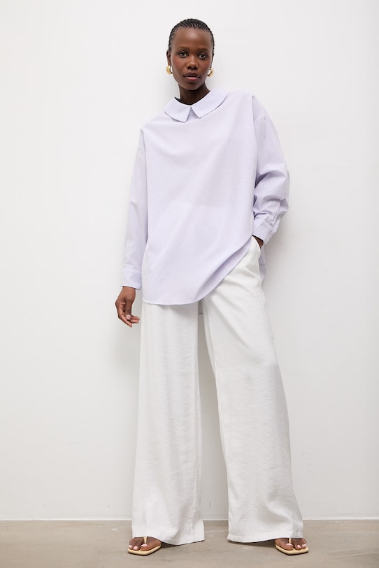 Answear.LAB koszula lniana E25.42.FLK fioletowy WW25