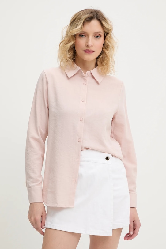 Answear.LAB koszula lniana regular różowy E25.60.FLK