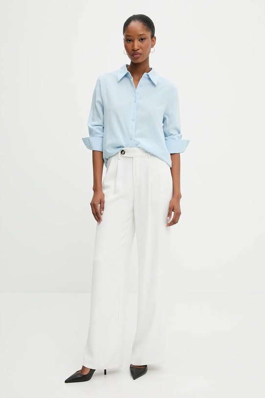 Сорочка з льону Answear.LAB E25.60.FLK блакитний WW25