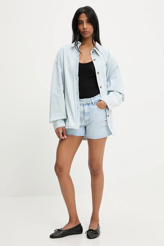 Answear Lab cămașă din denim RD2958.hlk albastru WW25