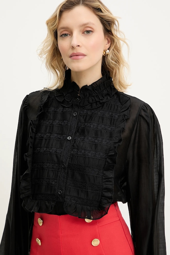 Answear Lab cămașă de mătase negru H7220.ios