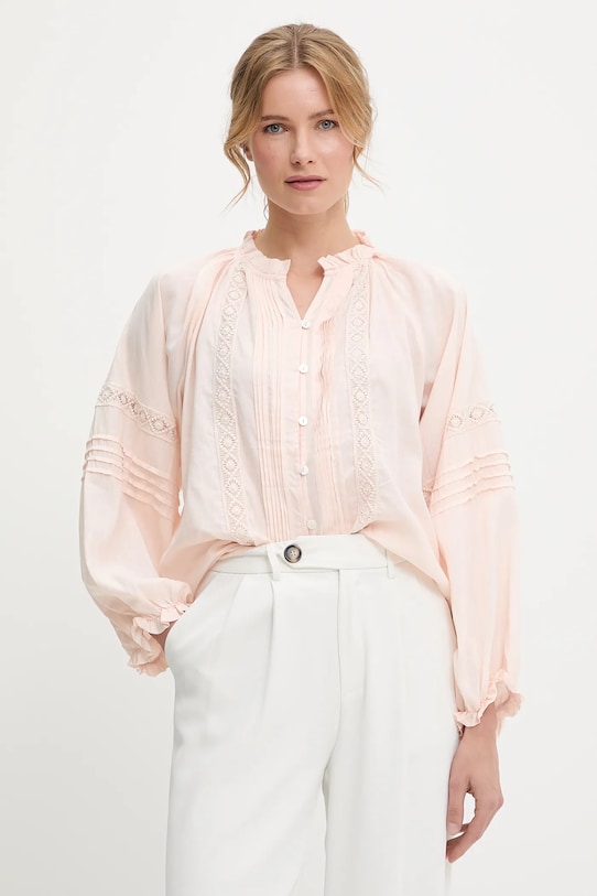 Answear Lab camicia in cotone lunga rosa sj103.fos