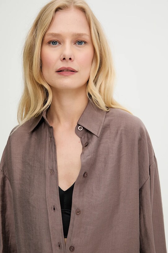 Answear Lab cămașă maro 34404.tos