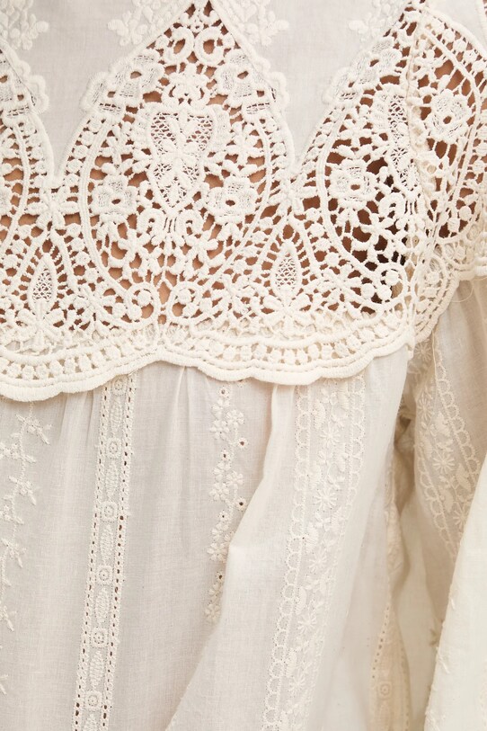 Хлопковая блузка Answear.LAB M699.44.hak бежевый