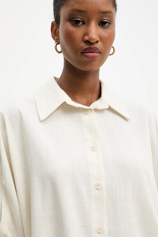 Answear Lab camicia di lino beige LD2698.hak