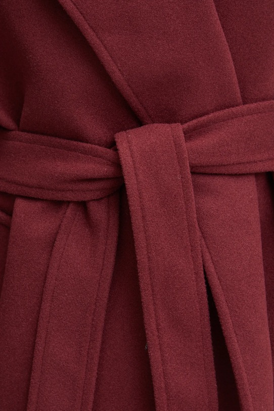 Answear Lab płaszcz z wełną sng.45.tos bordowy