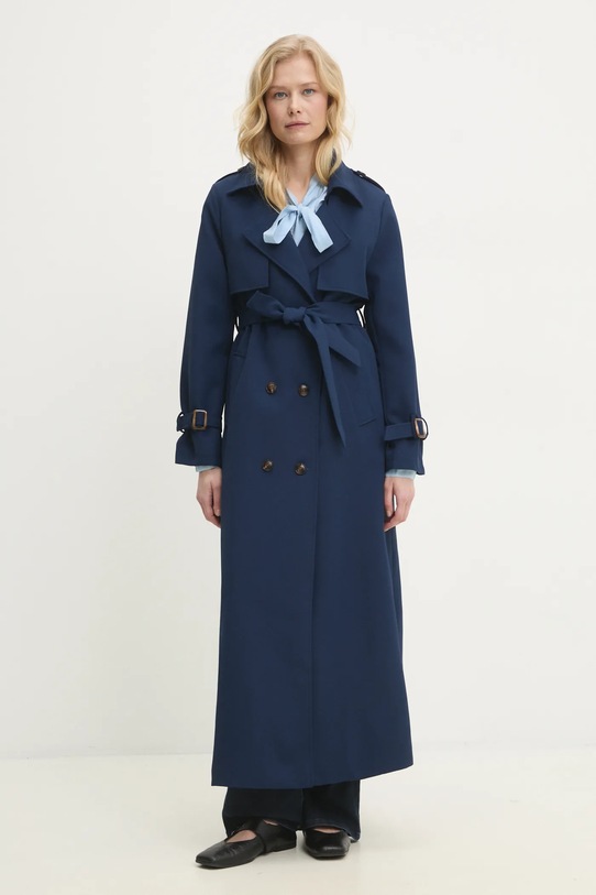 Trench kabát Answear.LAB nezateplené námořnická modř 8302.flk