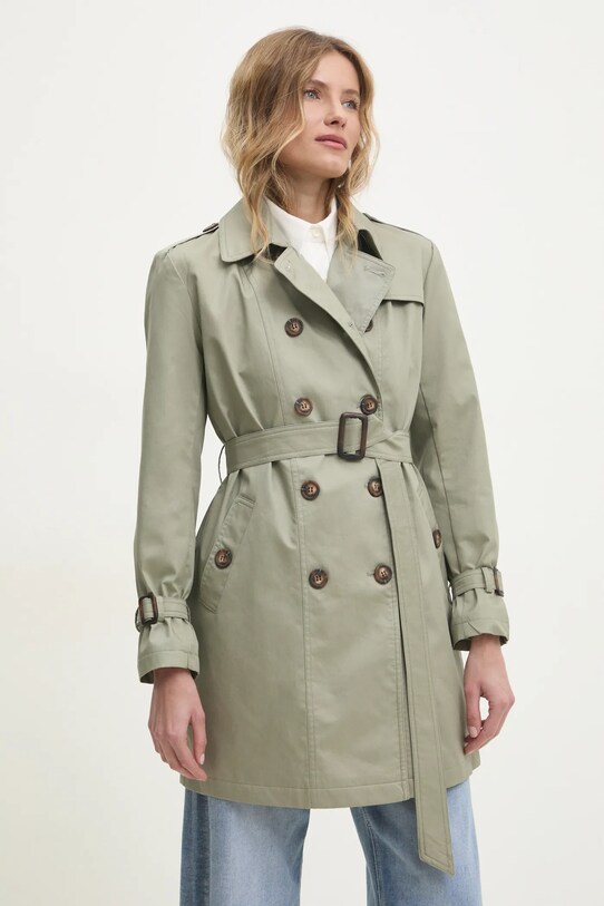 Bavlněný trenčkot Answear.LAB nezateplené zelená 8010510.hms