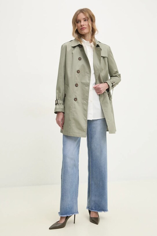 Bavlněný trenčkot Answear.LAB 8010510.hms zelená WW25