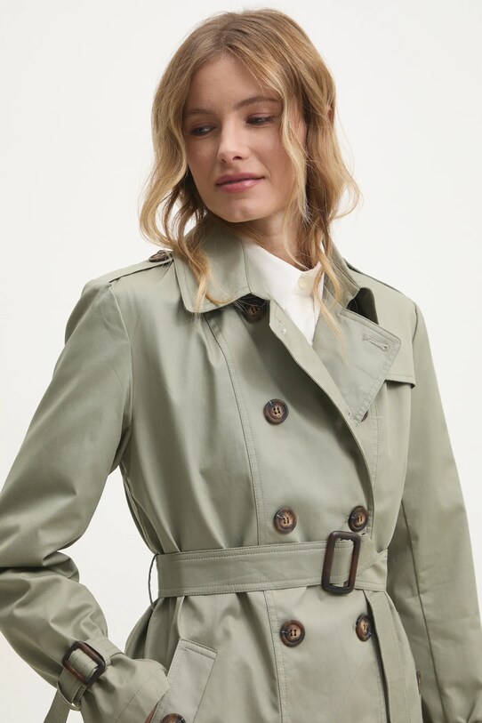 Bavlněný trenčkot Answear.LAB zelená 8010510.hms