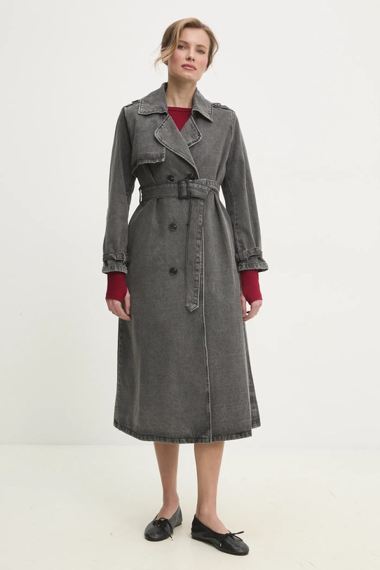 Džínový kabát Answear.LAB riflovina šedá 8708.fos