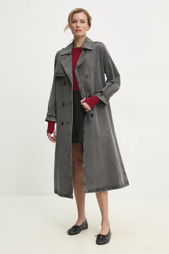 Džínový kabát Answear.LAB 8708.fos šedá WW25