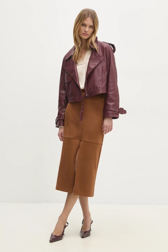 Answear Lab geaca b9665vr.ims burgundia WW25