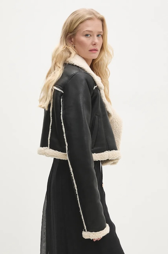 Answear.LAB rövid kabát enyhén szigetelt fekete sq031.5.fos