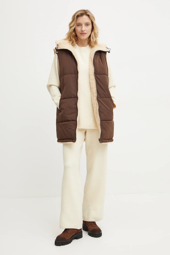 Odzież Answear.LAB bezrękawnik dwustronny 8590.fos brązowy