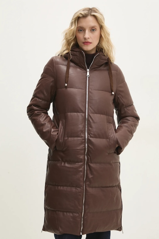 Bunda Answear.LAB s podšívkou hnědá DA0747.HWK