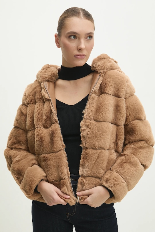 Jakna Answear.LAB S kapuco bež mis.01