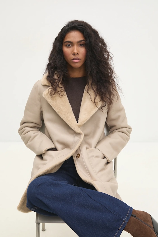 Kabát Answear.LAB jemné zateplenie béžová 6871.ims