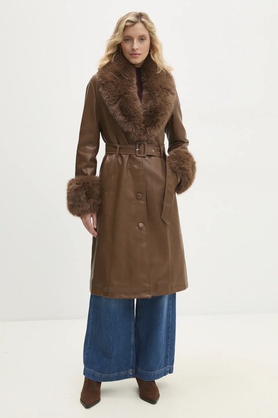 Kabát Answear.LAB nezateplené hnedá pu1426.ilk