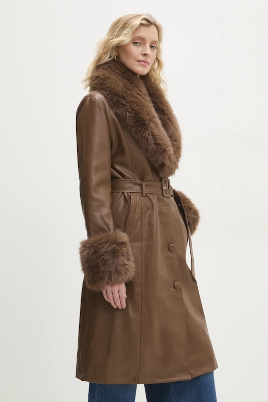 Kabát Answear.LAB hnedá pu1426.ilk