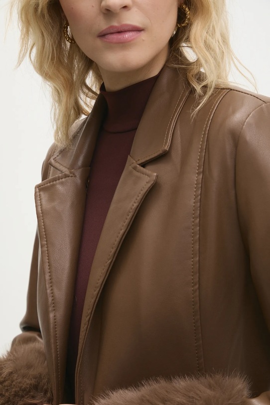 Kabát Answear.LAB pu1426.ilk hnedá
