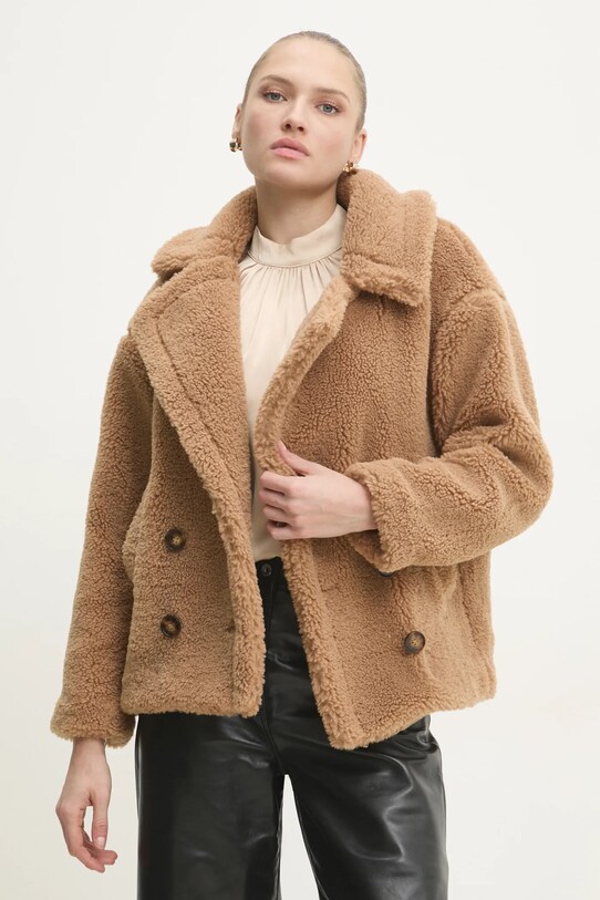 Яке Answear Lab изкуствен косъм кафяв 4198..flk
