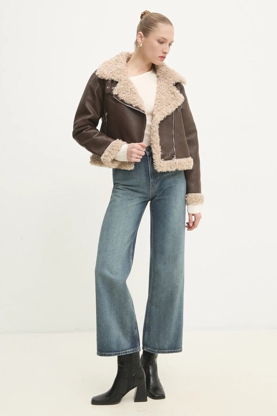 Jakna Answear.LAB 16154.ilk smeđa WW25