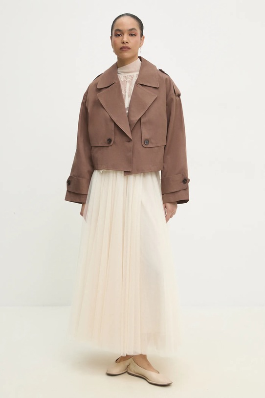 Answear.LAB trencz 9328.ILK brązowy WW25