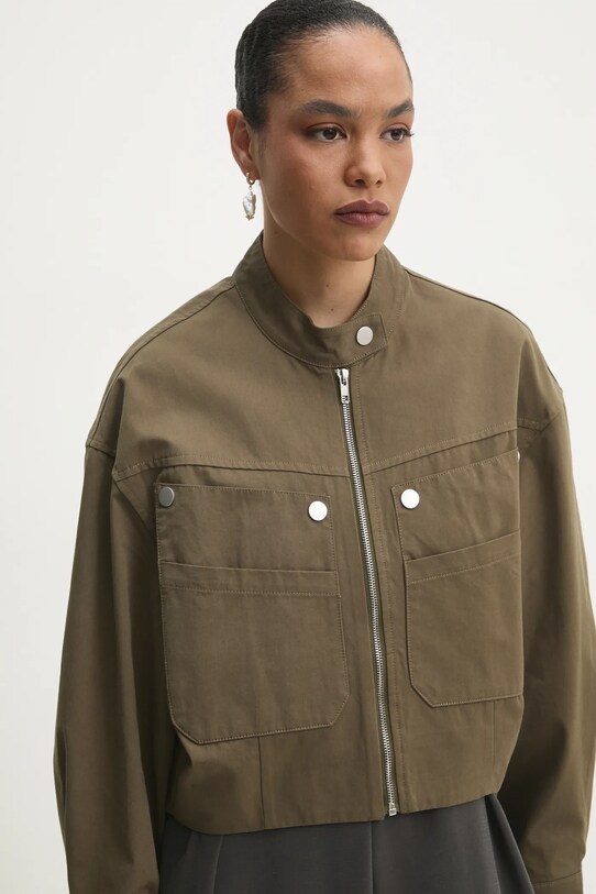 Answear Lab jacheta de bumbac verde pk2856.ILK