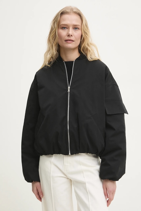 Answear Lab geaca bomber cu captuseala negru L9000.hlk