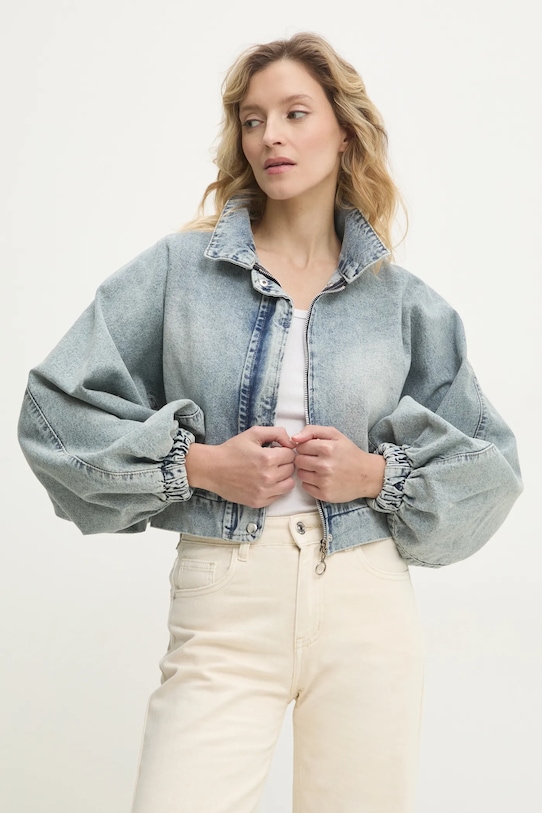 Rifľová bunda Answear.LAB bez kapucne modrá JCK.1.TWK