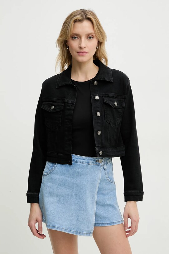 Answear Lab geaca jeans necaptusit negru h822.2.flk