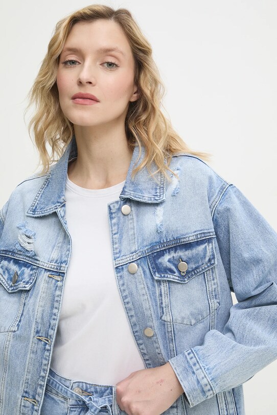 Answear.LAB kurtka jeansowa niebieski RD8085.hos