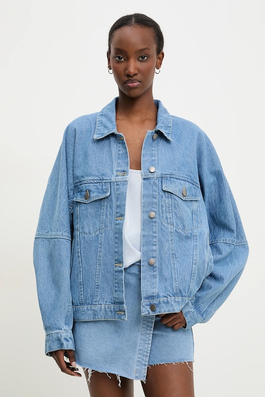 Rifľová bunda Answear.LAB bez kapucne modrá LD2363.hos