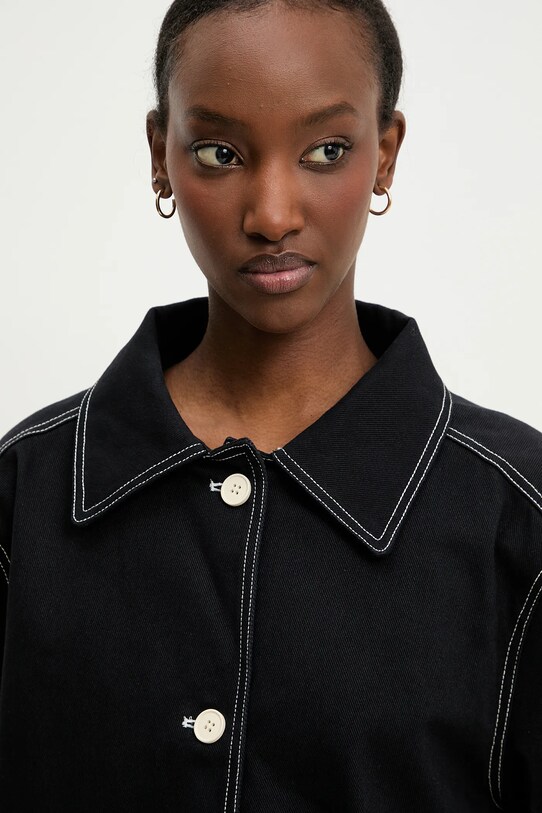 Answear.LAB kurtka koszulowa bawełniana czarny LC240286.hos