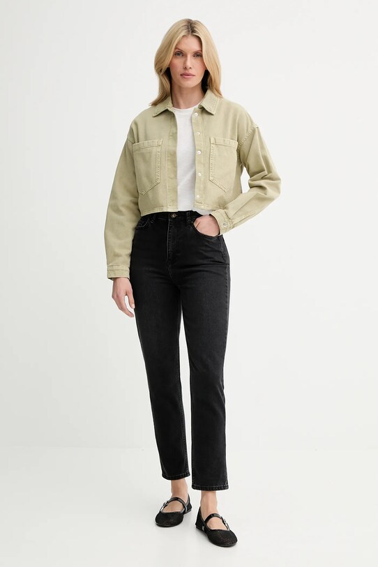 Answear.LAB kurtka jeansowa BCJ78.tos zielony WW25