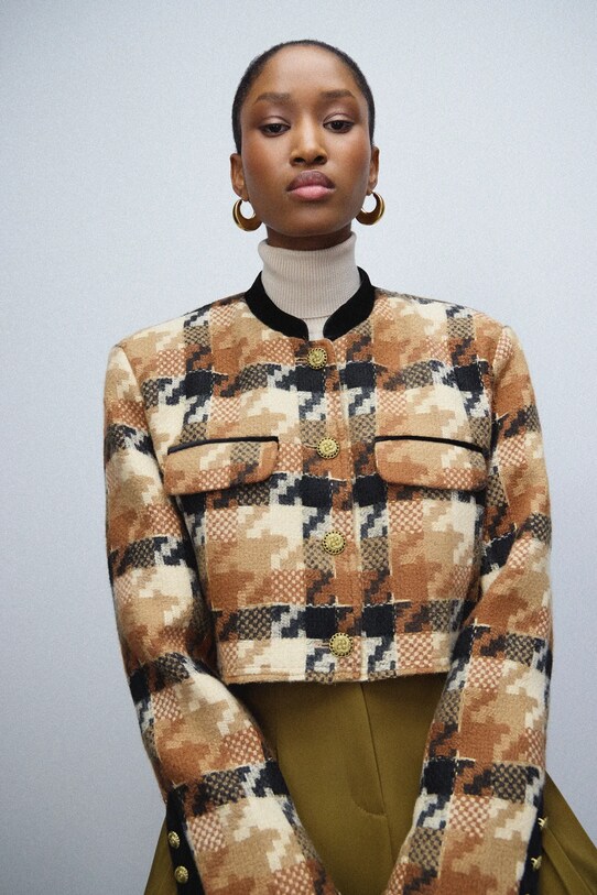 Answear.LAB marynarka z wełną tkanina czarny v2335.ios